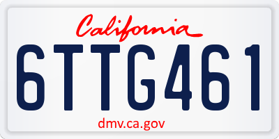 CA license plate 6TTG461