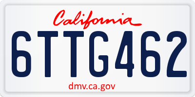 CA license plate 6TTG462