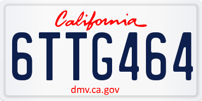 CA license plate 6TTG464