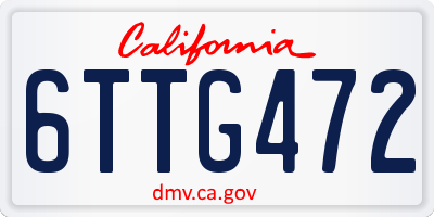 CA license plate 6TTG472