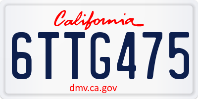 CA license plate 6TTG475