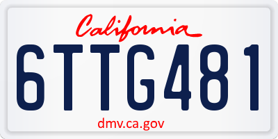 CA license plate 6TTG481