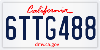 CA license plate 6TTG488