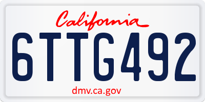 CA license plate 6TTG492