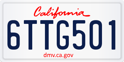 CA license plate 6TTG501