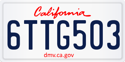 CA license plate 6TTG503
