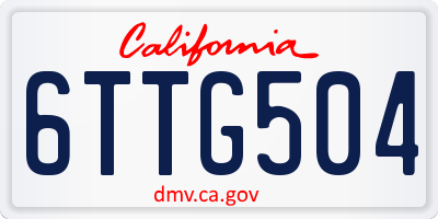 CA license plate 6TTG504