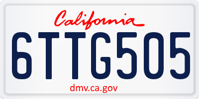 CA license plate 6TTG505