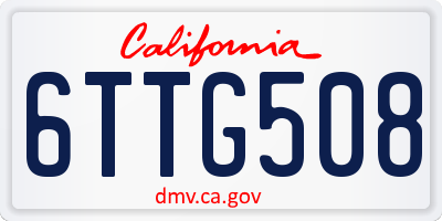 CA license plate 6TTG508