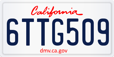 CA license plate 6TTG509