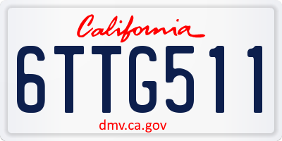 CA license plate 6TTG511