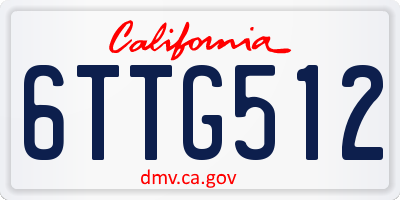 CA license plate 6TTG512