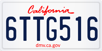 CA license plate 6TTG516