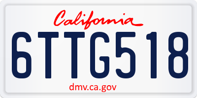 CA license plate 6TTG518