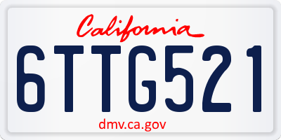 CA license plate 6TTG521