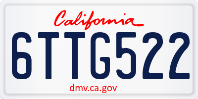 CA license plate 6TTG522