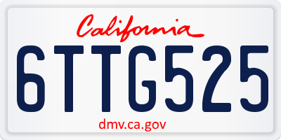 CA license plate 6TTG525