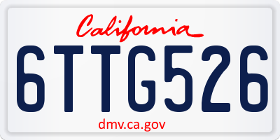 CA license plate 6TTG526