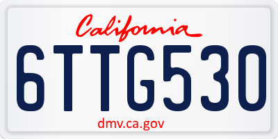 CA license plate 6TTG530