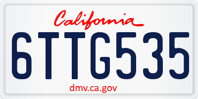 CA license plate 6TTG535