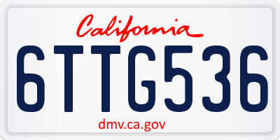 CA license plate 6TTG536