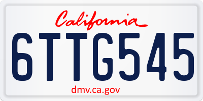 CA license plate 6TTG545