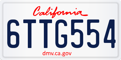 CA license plate 6TTG554