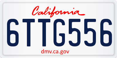 CA license plate 6TTG556