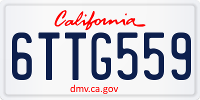 CA license plate 6TTG559