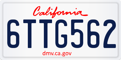 CA license plate 6TTG562