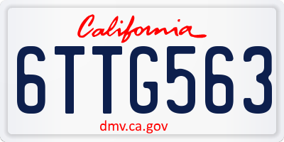 CA license plate 6TTG563