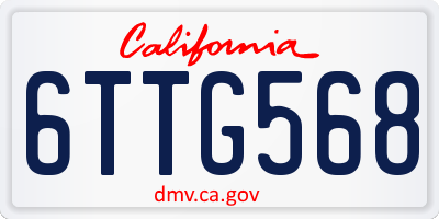 CA license plate 6TTG568