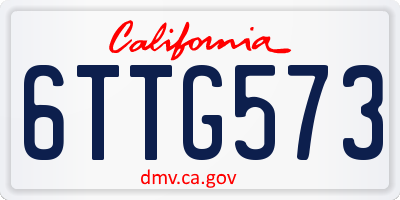 CA license plate 6TTG573