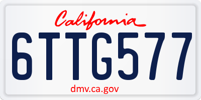 CA license plate 6TTG577