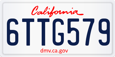 CA license plate 6TTG579