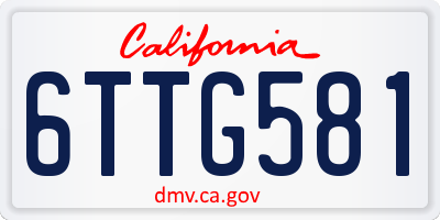CA license plate 6TTG581