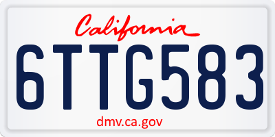 CA license plate 6TTG583