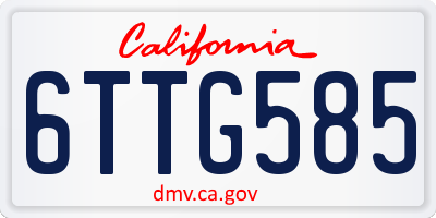 CA license plate 6TTG585