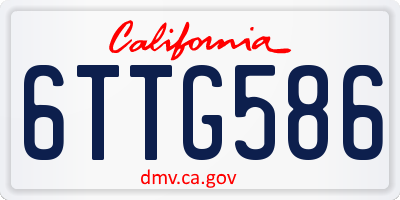CA license plate 6TTG586
