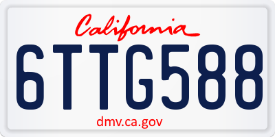 CA license plate 6TTG588