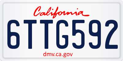 CA license plate 6TTG592