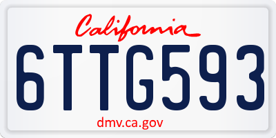 CA license plate 6TTG593