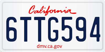 CA license plate 6TTG594
