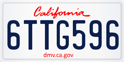 CA license plate 6TTG596