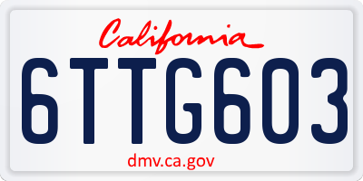 CA license plate 6TTG603
