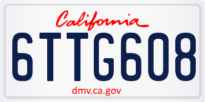 CA license plate 6TTG608