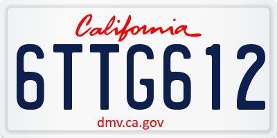 CA license plate 6TTG612