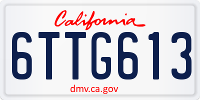 CA license plate 6TTG613