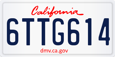 CA license plate 6TTG614