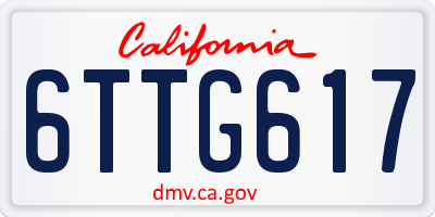 CA license plate 6TTG617